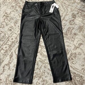 NWT Faux Leather Black Pants, 4